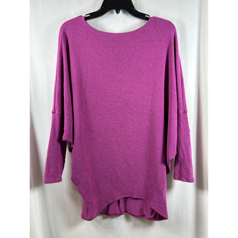 Charlotte Avery Womens‎ Magenta Purple Dolman Sleeve High-Low Knit Top Size L